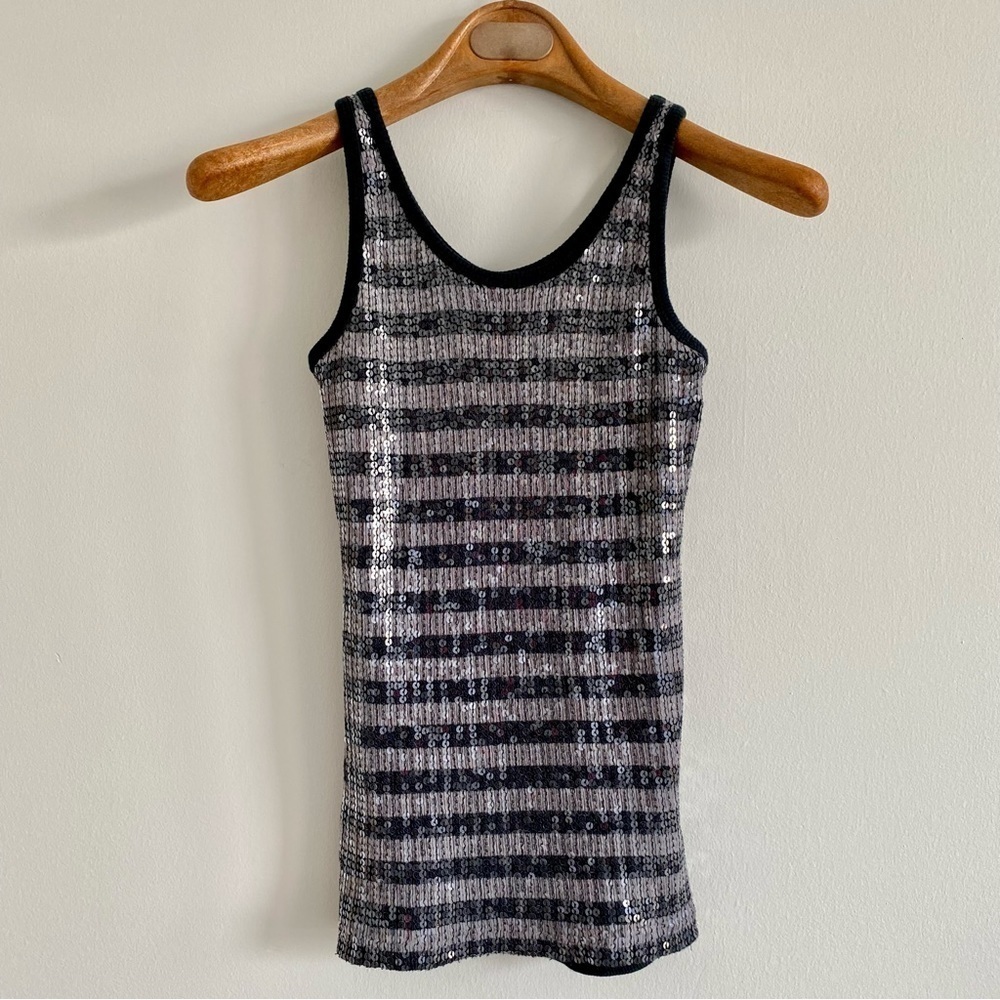 The Limited Perfect Tank Black & Grey Sequin Size Small